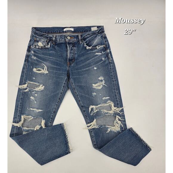 MOUSSY Vintage Distressed Jeans – Size 29 Made in Japan - Picture 1 of 5
